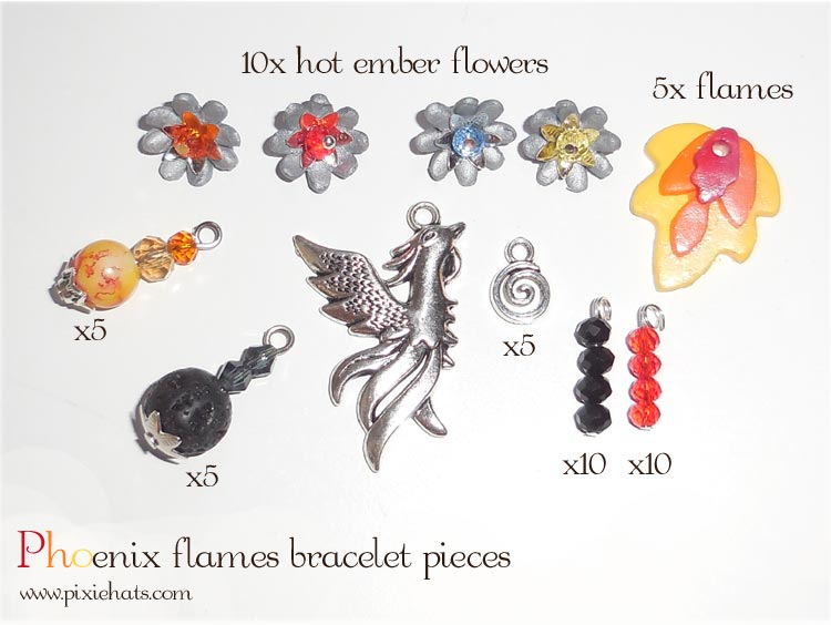 Hopw to make a phoenix flame and fire ember bracelet