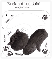 Black cat bug slide printable