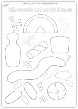 Jelly candy sweets outline colouring picture