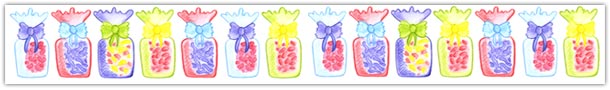 Jelly sweet bags tied