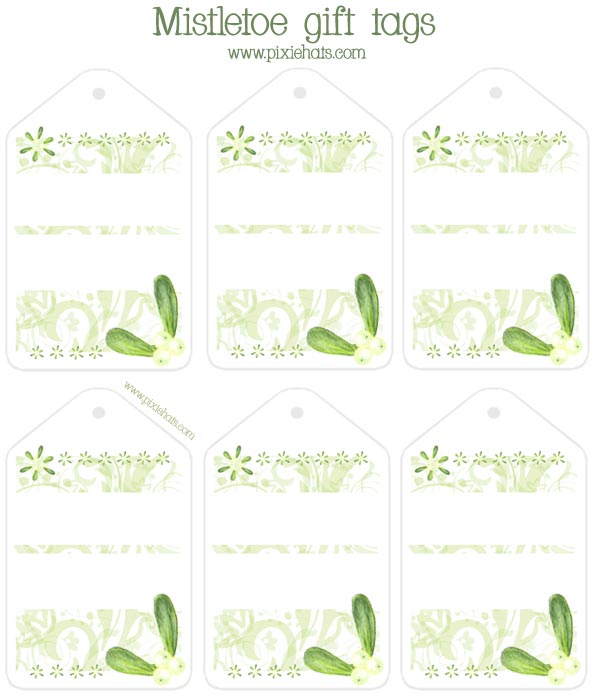 Mistletoe gift tag printable