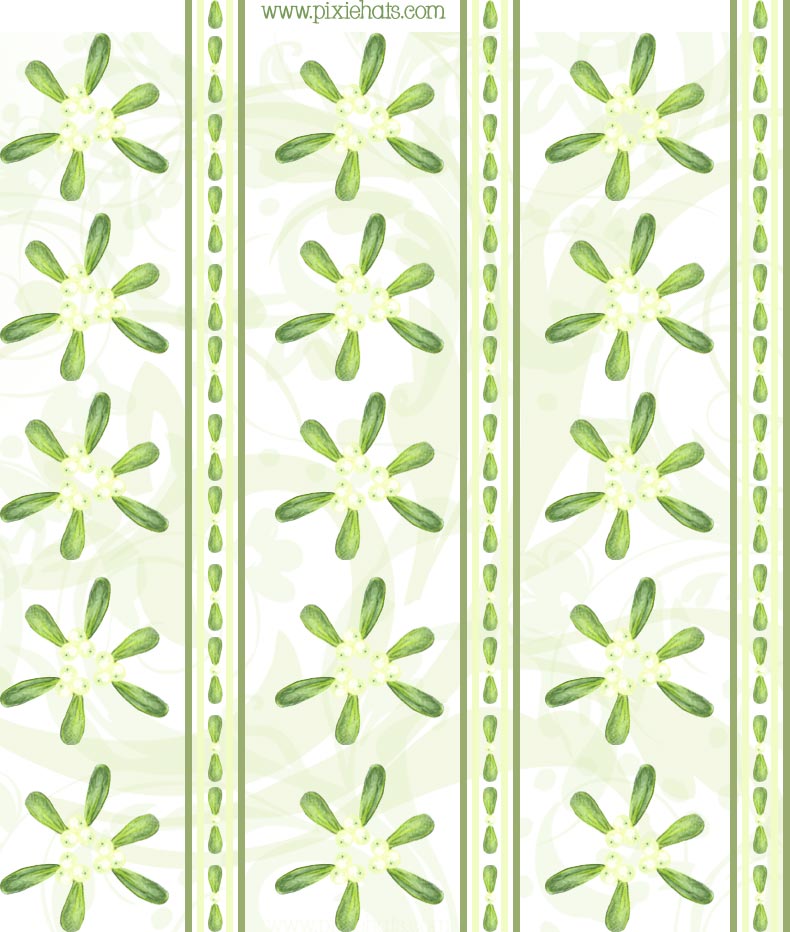 Lined mistletoe designed gift wrap paper printable