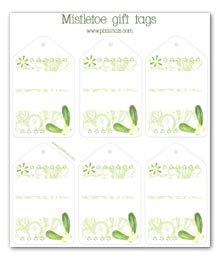 Mistletoe gift tags - free picture printable