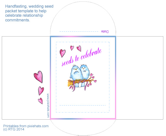 Wedding and hand fasting seed packet template printable