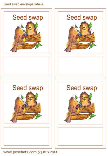 illustrated seed swap envelope labels