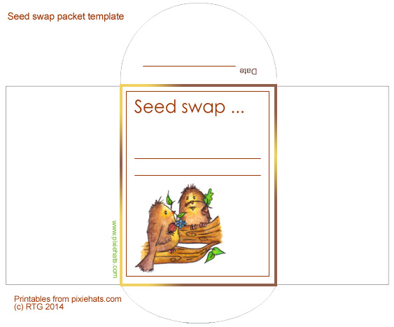 Seed swap illustrated packet template print and fold