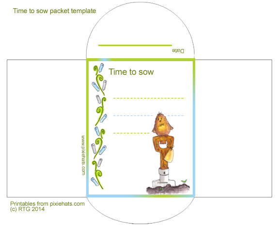 Save and sow seed packet template printable