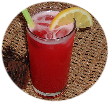 Refreshing chilled raspberry cordial