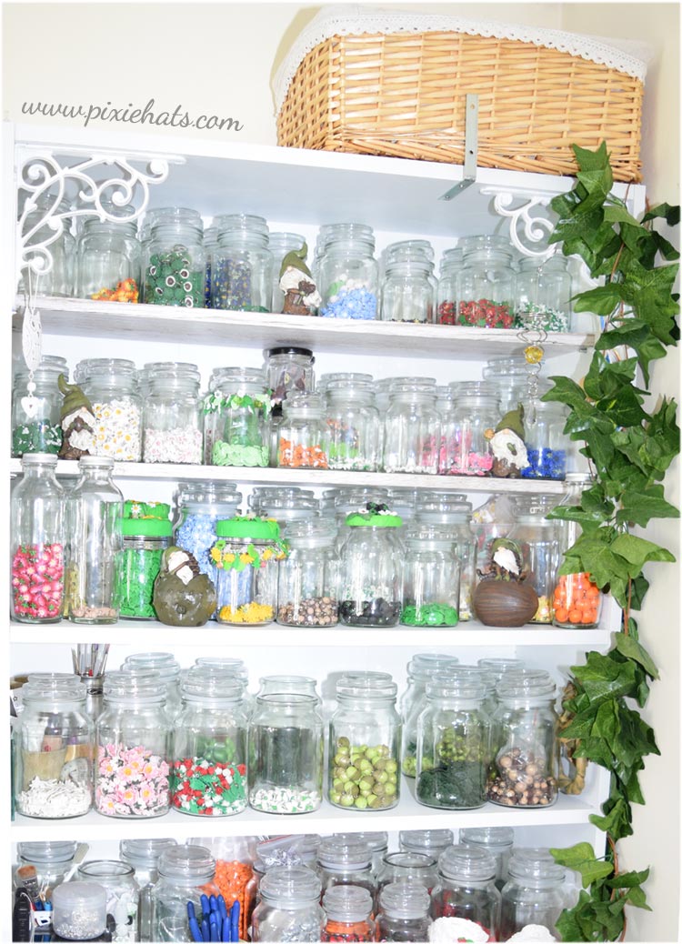 Storage jars for handmade polymer clay charms