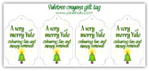 Yule tree crayon gift tag