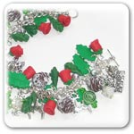 Santa's snowy pine cone sleigh ride bracelet