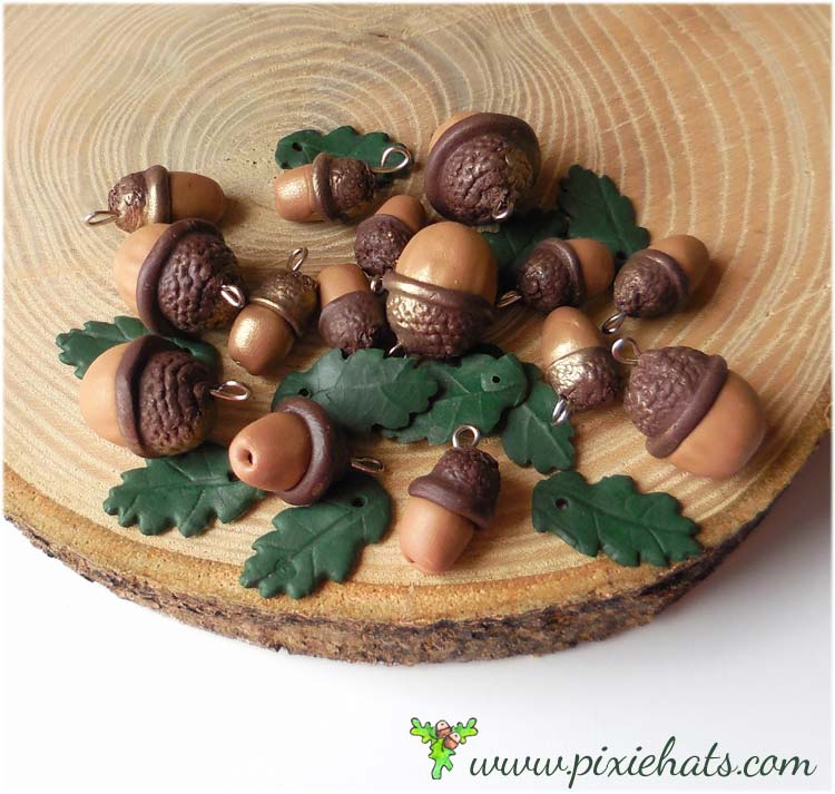 acorn beads and oak leaf charms