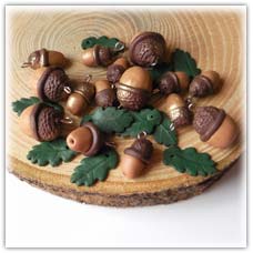 Acorn beads -brown