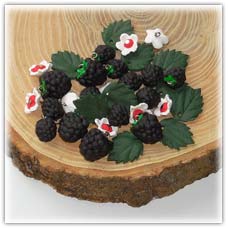 Blackberry beads blossom charms and brable leaves