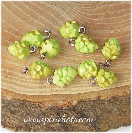 Hop beads - Lupulus flower charms