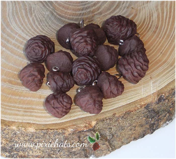 Pine cone beads fir charms