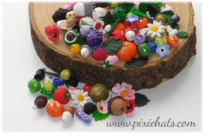 Handmade polymer clay beads and charms