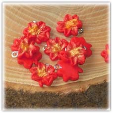 Poinsettia bead charms