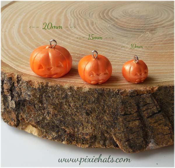 Pumpkin bead sizes - jack O Lantern charms