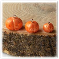 Pumpkin Jack 'O' Lantern bead charms
