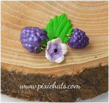 Purple grape berry charm set
