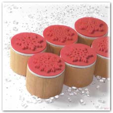 Snowflake rubber ink stamps