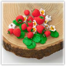 Strawberry beads and blossom charms