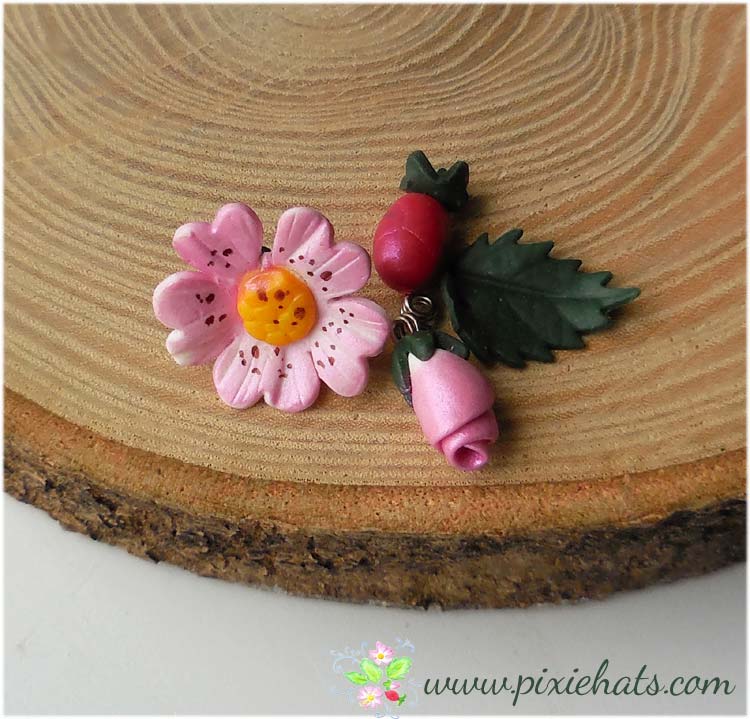 Wild rose charm set