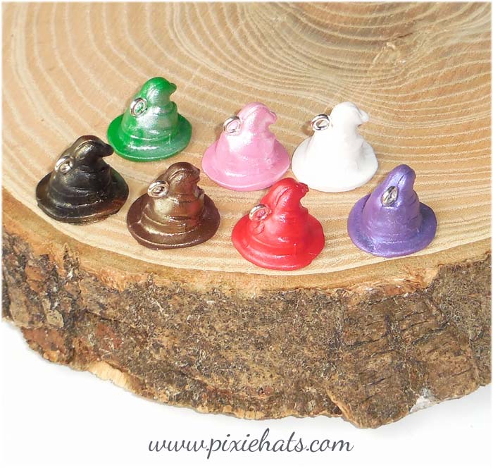 Witch hat beads - wizard Halloween charms