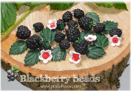 A range of handmade polymer clay beads