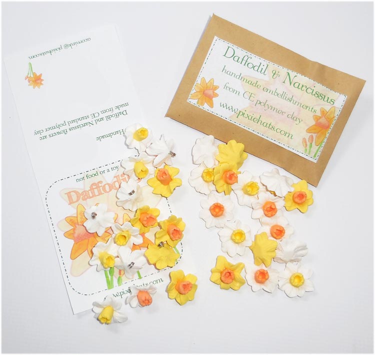 Daffodil Narcissus beads charms pendants and cabochons
