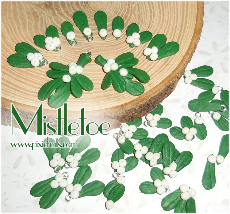 Mistletoe charms and flatback glue on embellishments