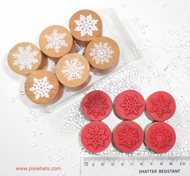 Snowflake ink stamps